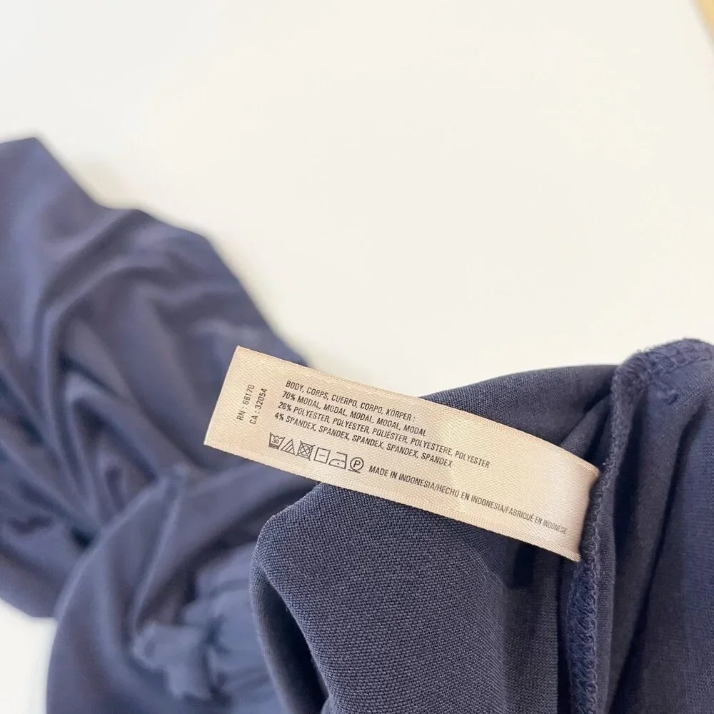 Anthropologie Saturday Sunday Navy High Rise Wide Leg Pull On Pants - MEDIUM